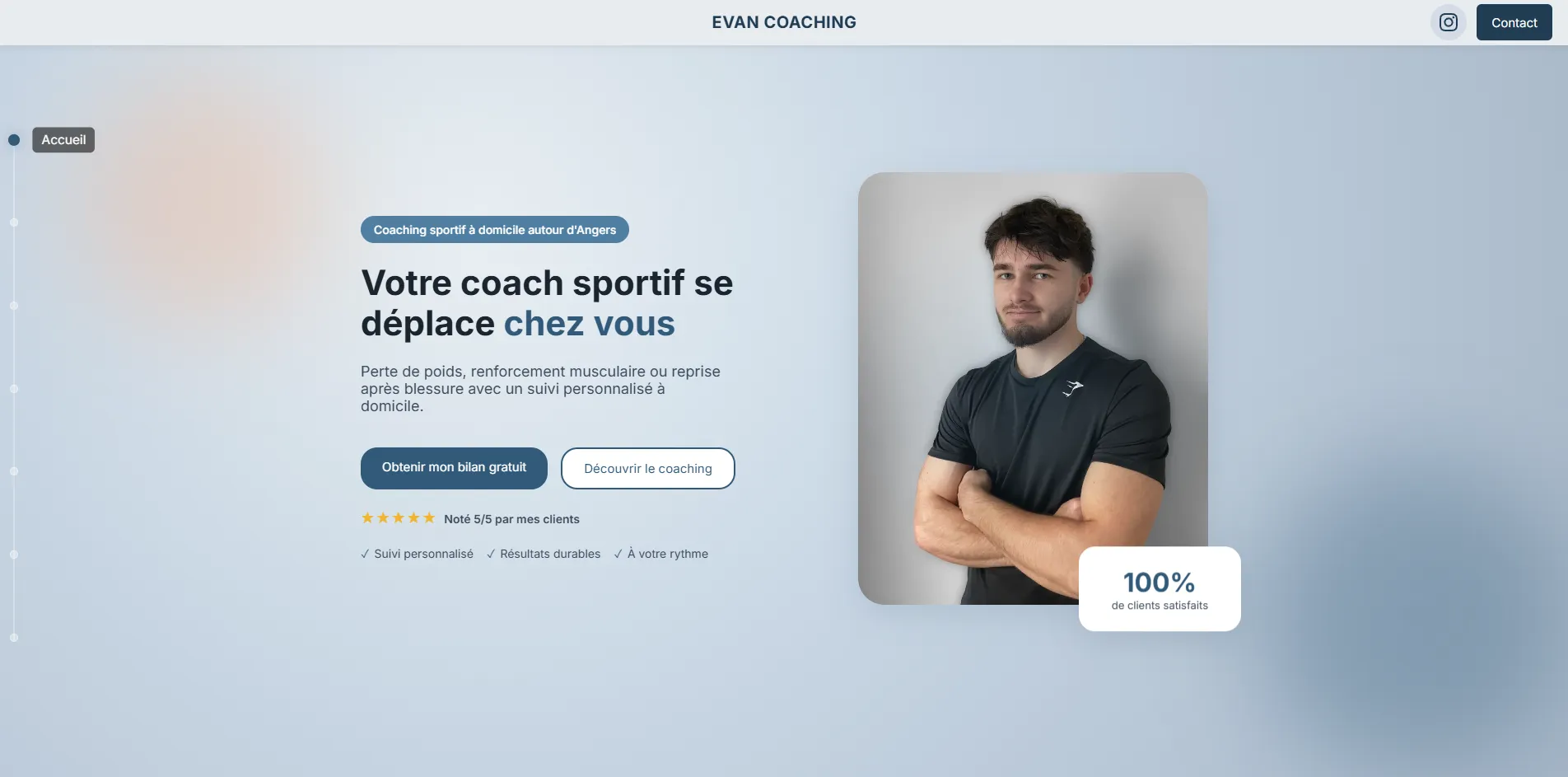 Aperçu du site Evan Coach